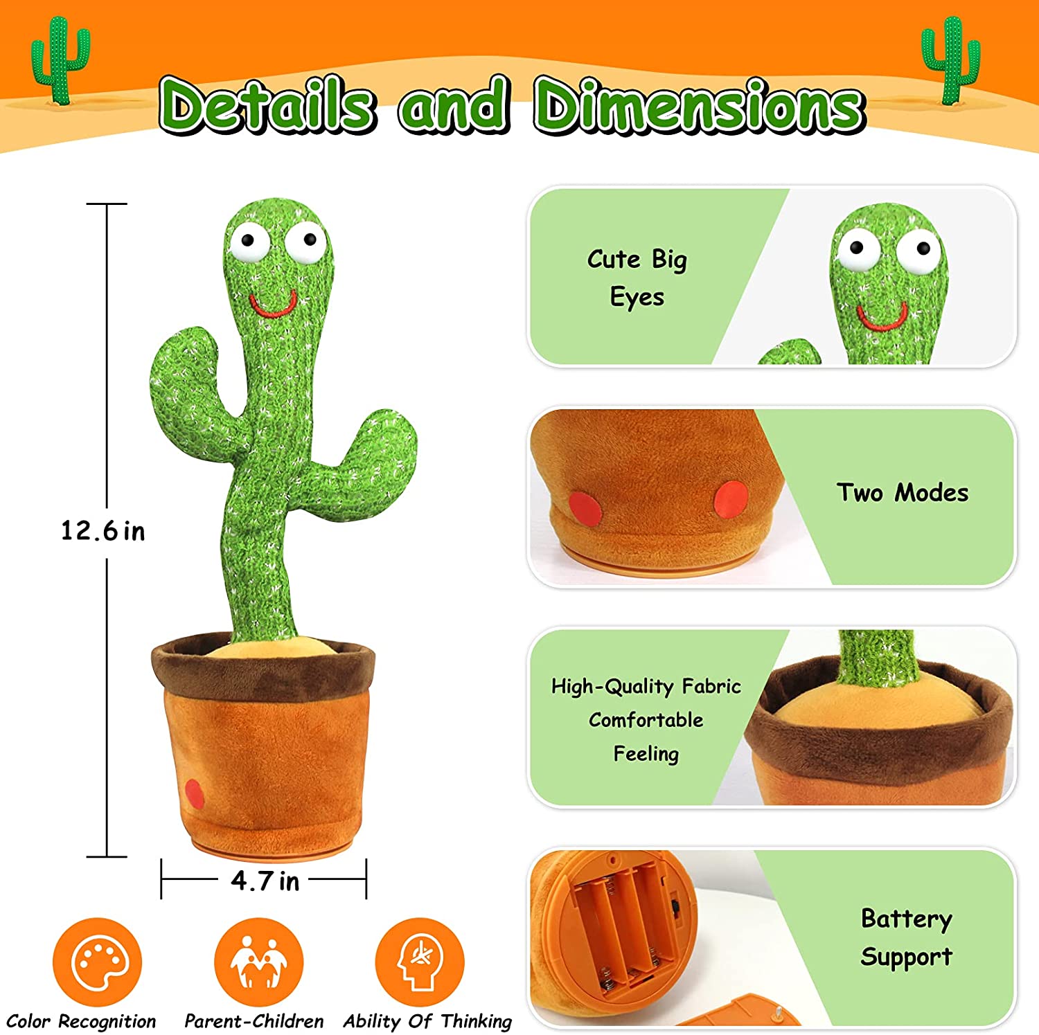 Dancing Cactus: I Can Repeat Voice, Dance & Sing freeshipping - FirstSightStore